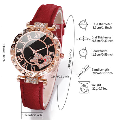 6PCS/Set Women's Watch Luxury Roma Z4