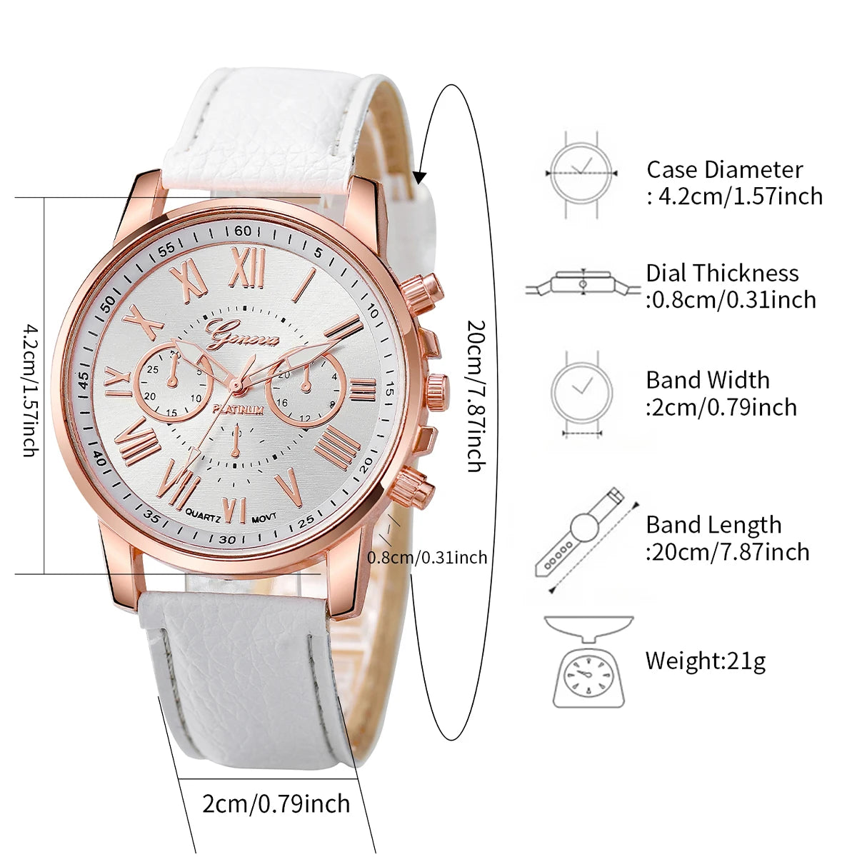 5PCS/Set Women's Watch Fashion Roma Z9