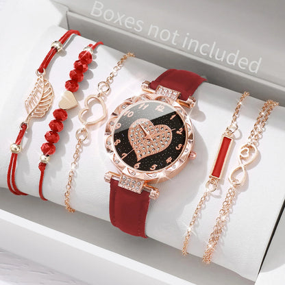 6PCS/Set Women's Watch Luxury Roma Z4