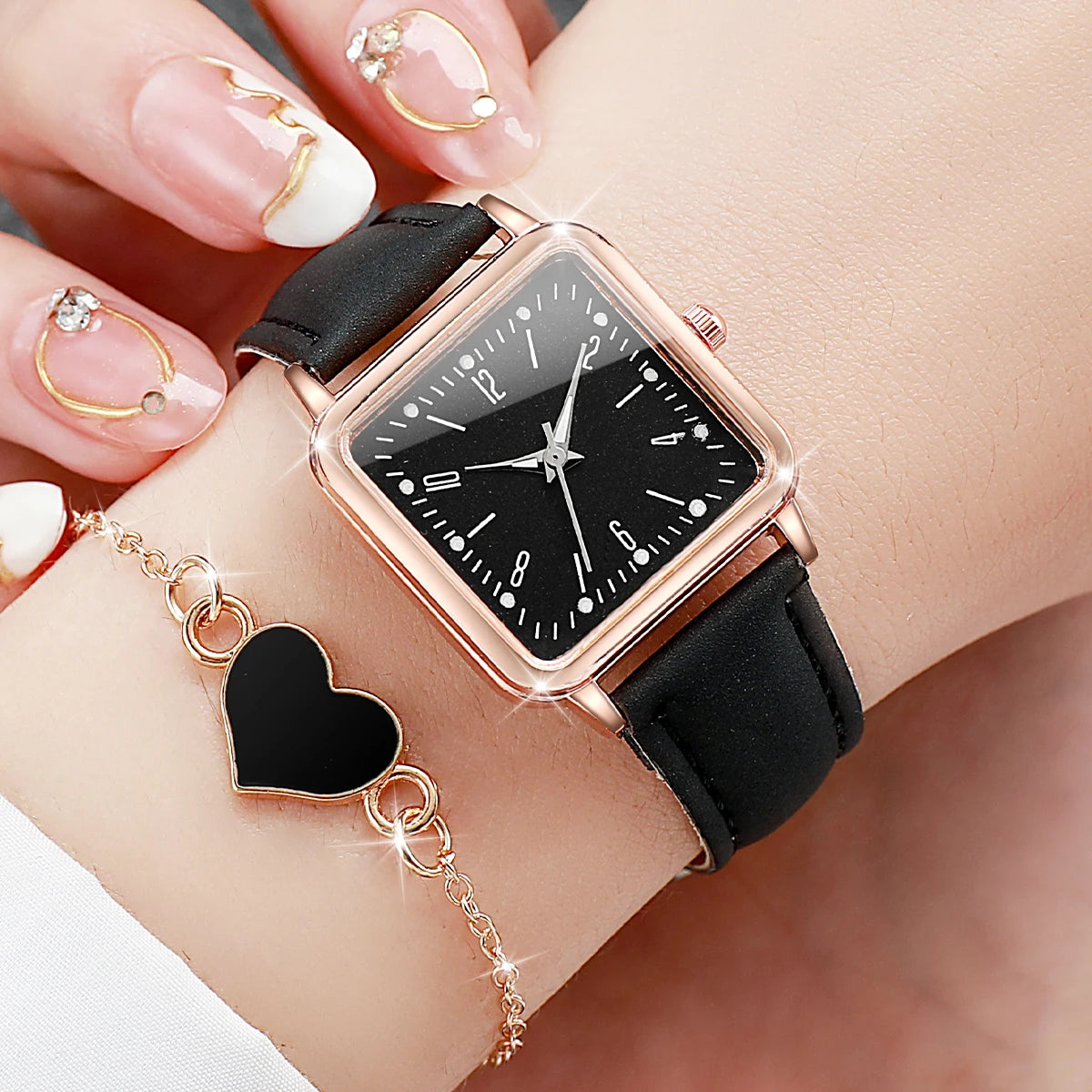 2PCS/Set Fashion Square Women's Watch Z5