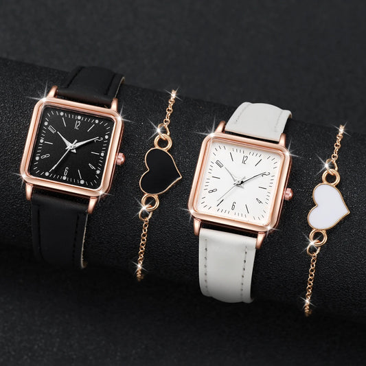 2PCS/Set Fashion Square Women's Watch Z5